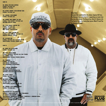 B-Real & Psycho Les- Real Psycho - Deluxe Limited Edition - Clear with Black, Yellow & White Splatter Vinyl Gatefold Cover